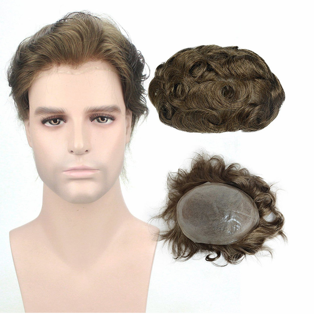 Invisible Hair Replacement Thin Skin Toupee Hairpieces For Men